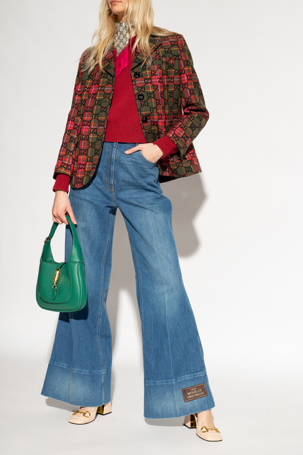 GUCCI ロコフレトリハシフルヘルト 7957870YAOX 6445 GUCCI GG HEELED ANKLE BOOTS | Slingback pumps Gucci